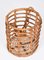 Mid-Century Italian Bamboo and Rattan Round Magazine Rack, 1960s, Image 9