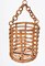 Mid-Century Italian Bamboo and Rattan Round Magazine Rack, 1960s, Image 13