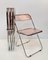 Italian Pink Acrylic Glass Plia Folding Chairs by Giancarlo Piretti for Anonima Castelli, 1975s, Set of 4 17