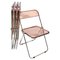 Italian Pink Acrylic Glass Plia Folding Chairs by Giancarlo Piretti for Anonima Castelli, 1975s, Set of 4, Image 1