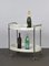 Carrito de bebidas italiano Mid-Century ovalado de plástico blanco y metal cromado, años 50, Imagen 11