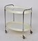 Mid-Century Italian Oval White Plastic and Metal Chrome Bar Cart, 1950s, Image 2