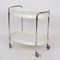 Mid-Century Italian Oval White Plastic and Metal Chrome Bar Cart, 1950s 4