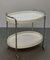 Mid-Century Italian Oval White Plastic and Metal Chrome Bar Cart, 1950s, Image 8