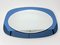 Mid-Century Italian Oval Wall Mirror with Blue Glass Frame from Cristal Arte, 1960s 9