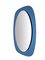 Mid-Century Italian Oval Wall Mirror with Blue Glass Frame from Cristal Arte, 1960s 7