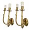 Mid-Century Italian Gilded Brass Sconces with Leaf Decoration, 1950s, Set of 2 13