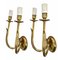 Mid-Century Italian Gilded Brass Sconces with Leaf Decoration, 1950s, Set of 2, Image 11