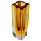 Mid-Century Italian Amber Yellow Sommerso Murano Glass Artistic Vase by Flavio Poli, 1970s 1