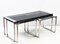 Mid-Century Italian Chromed Metal, Aluminum, Smoked Glass Nesting Tables, 1970s, Set of 3 9