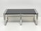 Tavolini ad incastro Mid-Century in metallo cromato, alluminio e vetro fumé, anni '70, set di 3, Immagine 3