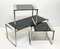 Mid-Century Italian Chromed Metal, Aluminum, Smoked Glass Nesting Tables, 1970s, Set of 3 14