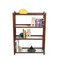 Mid-Century Italian Rattan Bookcase with 4 Crystal Glass Shelves, 1960s 9