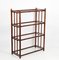 Mid-Century Italian Rattan Bookcase with 4 Crystal Glass Shelves, 1960s 6