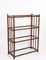 Mid-Century Italian Rattan Bookcase with 4 Crystal Glass Shelves, 1960s 5