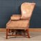 20th Century English Sheepskin Leather Wingback Armchair 4