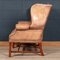 20th Century English Sheepskin Leather Wingback Armchair, Image 4