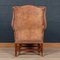 20th Century English Sheepskin Leather Wingback Armchair 7