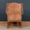 20th Century English Sheepskin Leather Wingback Armchair, Image 7