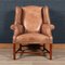 20th Century English Sheepskin Leather Wingback Armchair 3