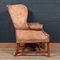 20th Century English Sheepskin Leather Wingback Armchair 5