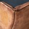 20th Century English Sheepskin Leather Wingback Armchair 12