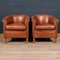 20th Century Dutch Sheepskin Leather Tub Chairs, Set of 2 3