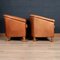 20th Century Dutch Sheepskin Leather Tub Chairs, Set of 2 6