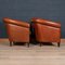 20th Century Dutch Sheepskin Leather Tub Chairs, Set of 2 5