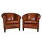 20th Century Dutch Sheepskin Leather Tub Chairs, Set of 2 1