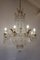 Lámpara de araña Imperio de hierro dorado y cristales, 8 velas, Imagen 5