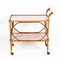 Mid-Century Italian Bamboo, Rattan and Formica Bar Serving Cart, 1950s 4