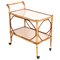 Italienischer Mid-Century Barwagen aus Bambus, Rattan & Formica, 1950er 1