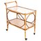 Mid-Century Italian Bamboo, Rattan and Formica Bar Serving Cart, 1950s 1
