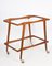 Mid-Century Italian Beech and Brass Serving Bar Cart by Cesare Lacca, Italy, 1950s 8