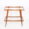 Mid-Century Italian Beech and Brass Serving Bar Cart by Cesare Lacca, Italy, 1950s 10