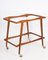 Mid-Century Italian Beech and Brass Serving Bar Cart by Cesare Lacca, Italy, 1950s, Image 6