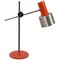 Mid-Century Adjustable Orange Metal and Aluminum Table Lamp by Bruno Gatta for Stilnovo, 1960s 1