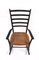 Rocking Chair Scandinave Mid-Century en Bois Noir avec Assise en Corde, 1950s 11