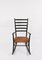 Mid-Century Scandinavian Black Wood Rocking Chair with Rope Seat, 1950s 7