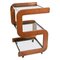 Italian Steel and Wood Bar Trolley with 3 Smoked Glass Shelves, 1970s, Image 1