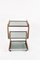 Italian Steel and Wood Bar Trolley with 3 Smoked Glass Shelves, 1970s, Image 3