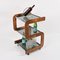 Italian Steel and Wood Bar Trolley with 3 Smoked Glass Shelves, 1970s, Image 12