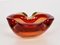 Mid-Century Italian Orange and Ruby Red Murano Sommerso Glass Ashtray, 1960s 5