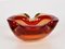 Mid-Century Italian Orange and Ruby Red Murano Sommerso Glass Ashtray, 1960s, Image 5