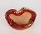 Cendrier Mid-Century en Verre de Murano Sommerso Orange et Rouge Rubis, Italie, 1960s 4