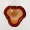 Mid-Century Italian Orange and Ruby Red Murano Sommerso Glass Ashtray, 1960s, Image 16