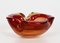 Mid-Century Italian Orange and Ruby Red Murano Sommerso Glass Ashtray, 1960s 15