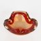 Mid-Century Italian Orange and Ruby Red Murano Sommerso Glass Ashtray, 1960s 3