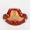 Mid-Century Italian Orange and Ruby Red Murano Sommerso Glass Ashtray, 1960s, Image 3